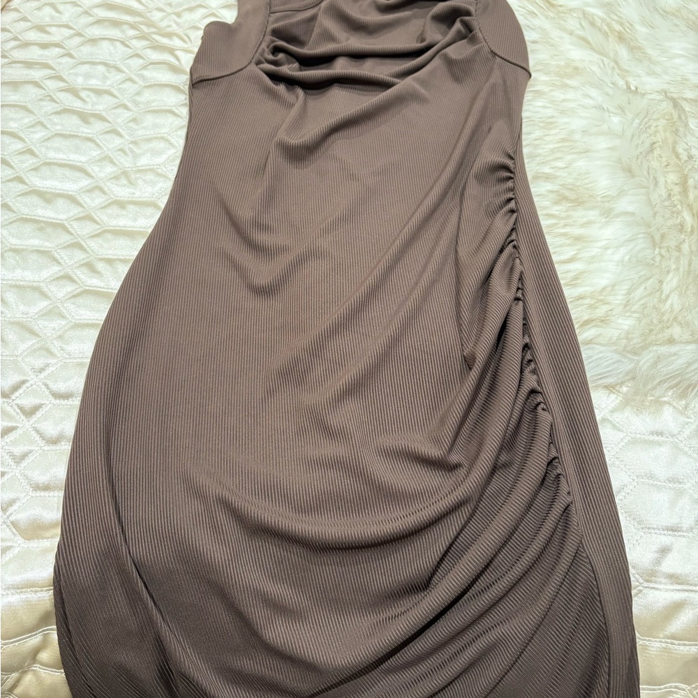Cider Strapless Brown Dress